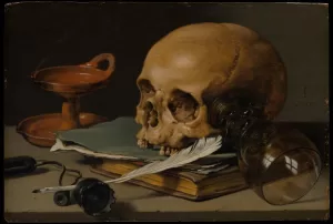 Pieteris Claeszas, „Natiurmortas su kaukole ir rašomąja plunksna“, mirtis