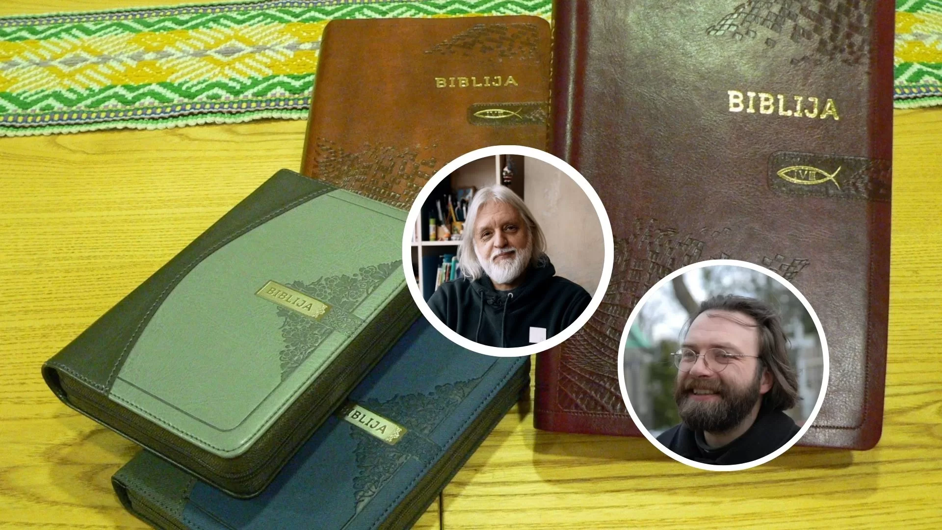 Lietuvos Biblijos draugijos vertėjai: teologas dr. Giedrius Saulytis ir kunigas dr. Laimonas Nedveckas
