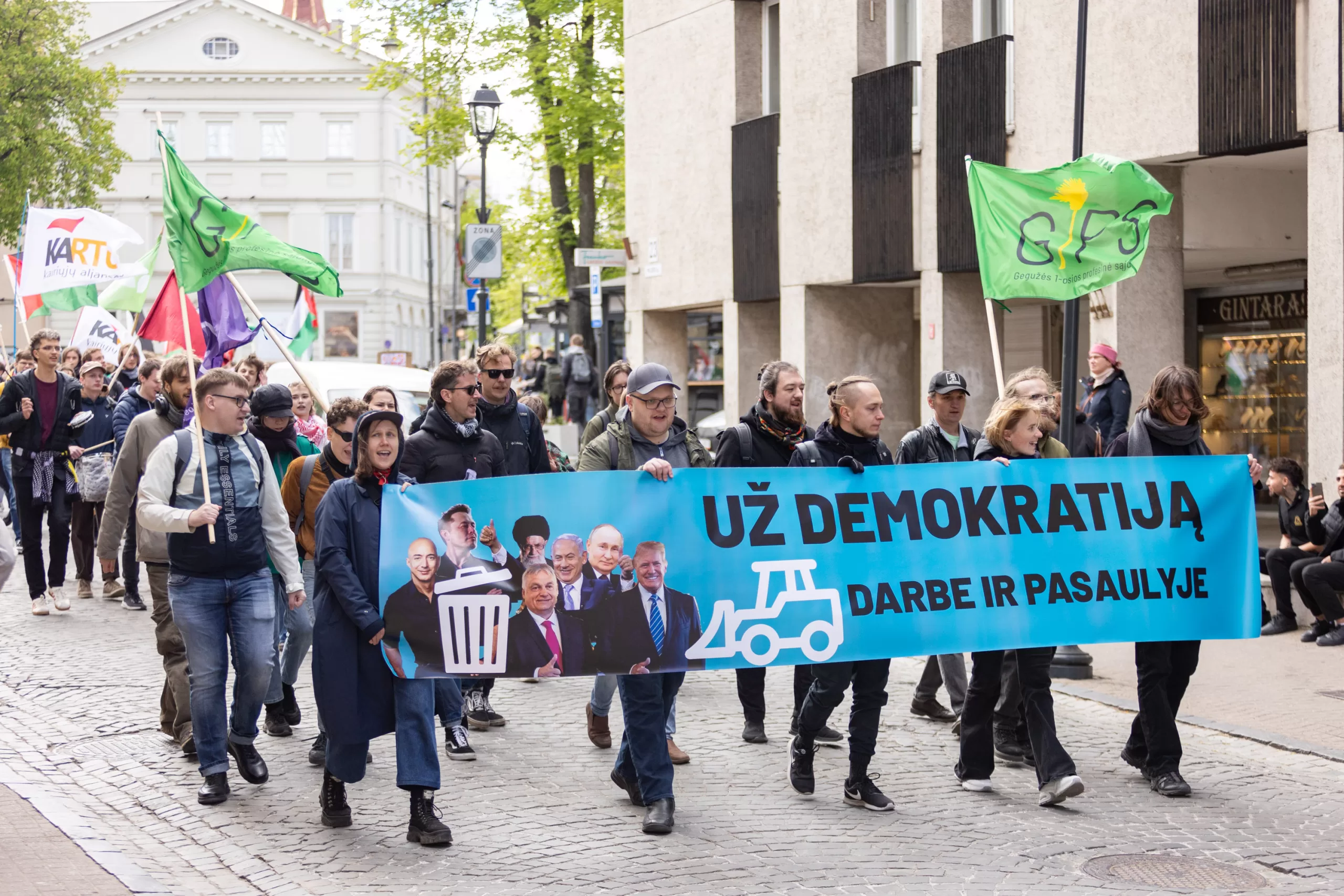 Profsąjungų eitynės „Už demokratiją darbe ir pasaulyje!“.